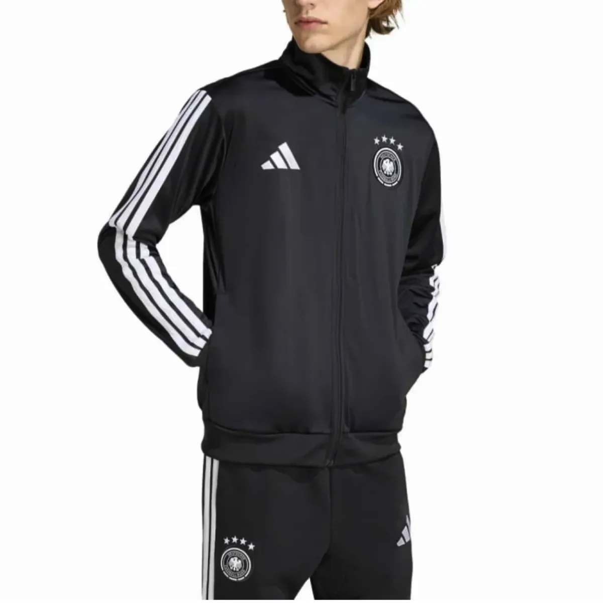 Germany Casual 3S black presentation tracksuit 2026/27 - Adidas