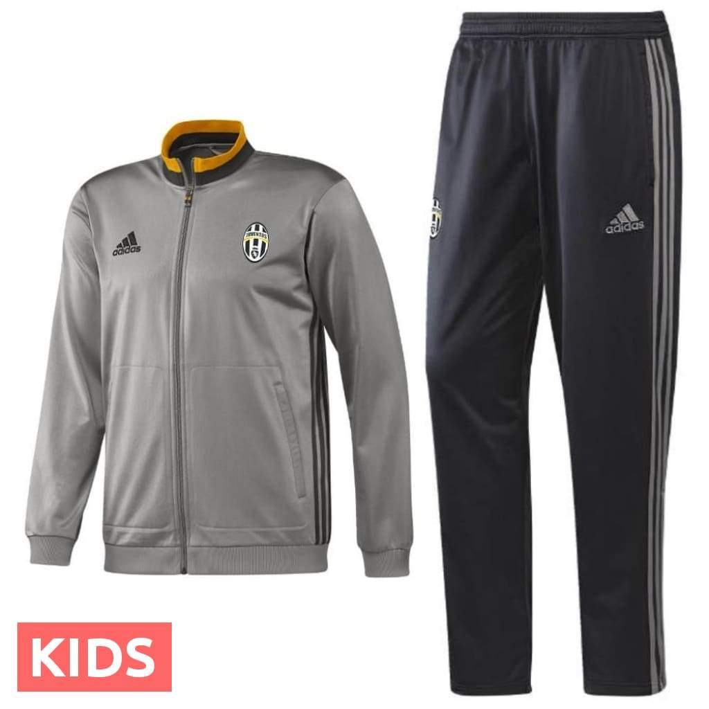 Kids - Juventus grey Training Soccer Tracksuit 2016/17 - Adidas