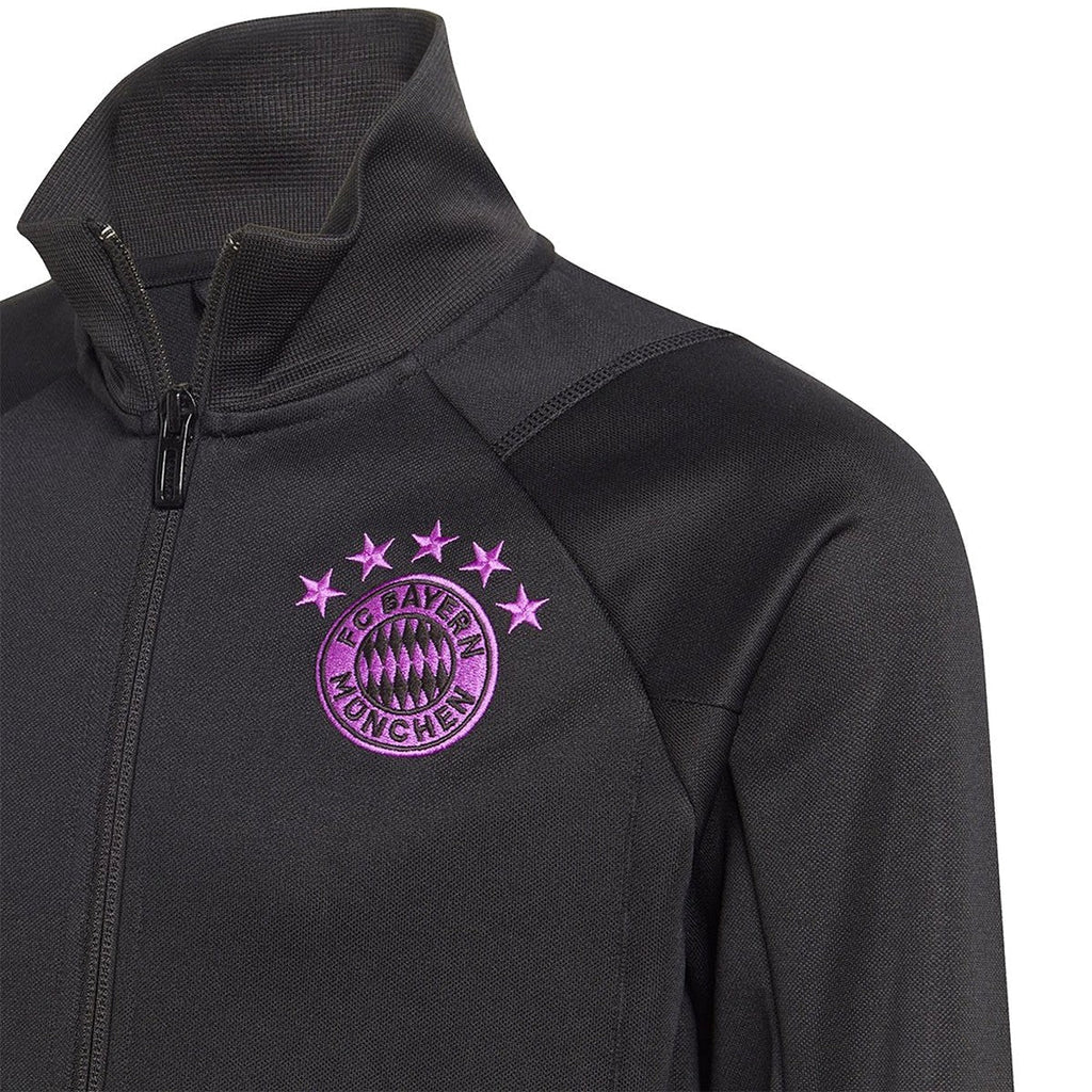 Kids - Bayern Munich black training bench tracksuit 2023/24 - Adidas