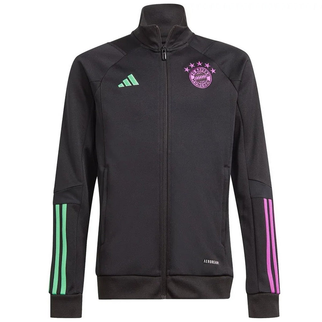 Kids - Bayern Munich black training bench tracksuit 2023/24 - Adidas