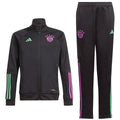 Kids - Bayern Munich black training bench tracksuit 2023/24 - Adidas