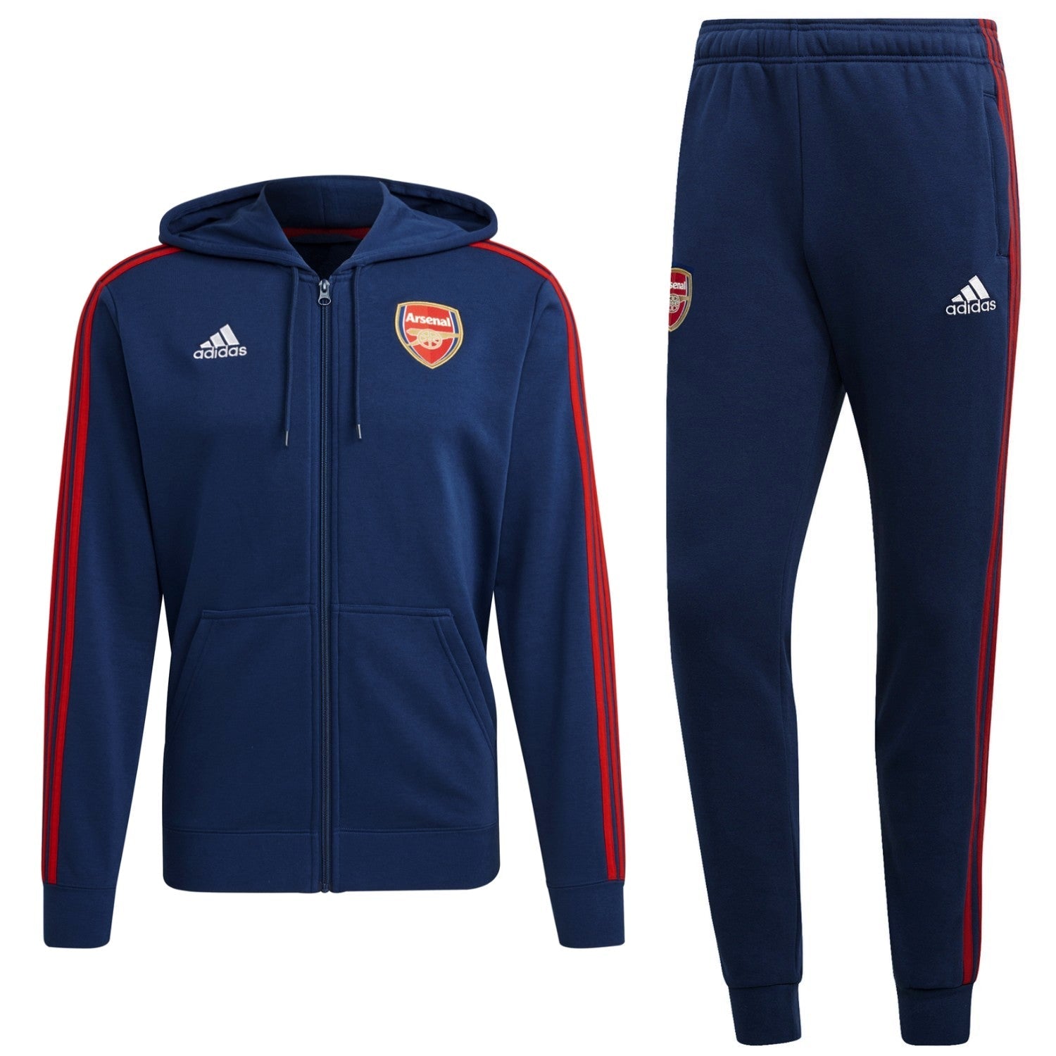 Arsenal Casual 3S hooded presentation tracksuit 2021/22 navy - Adidas-0