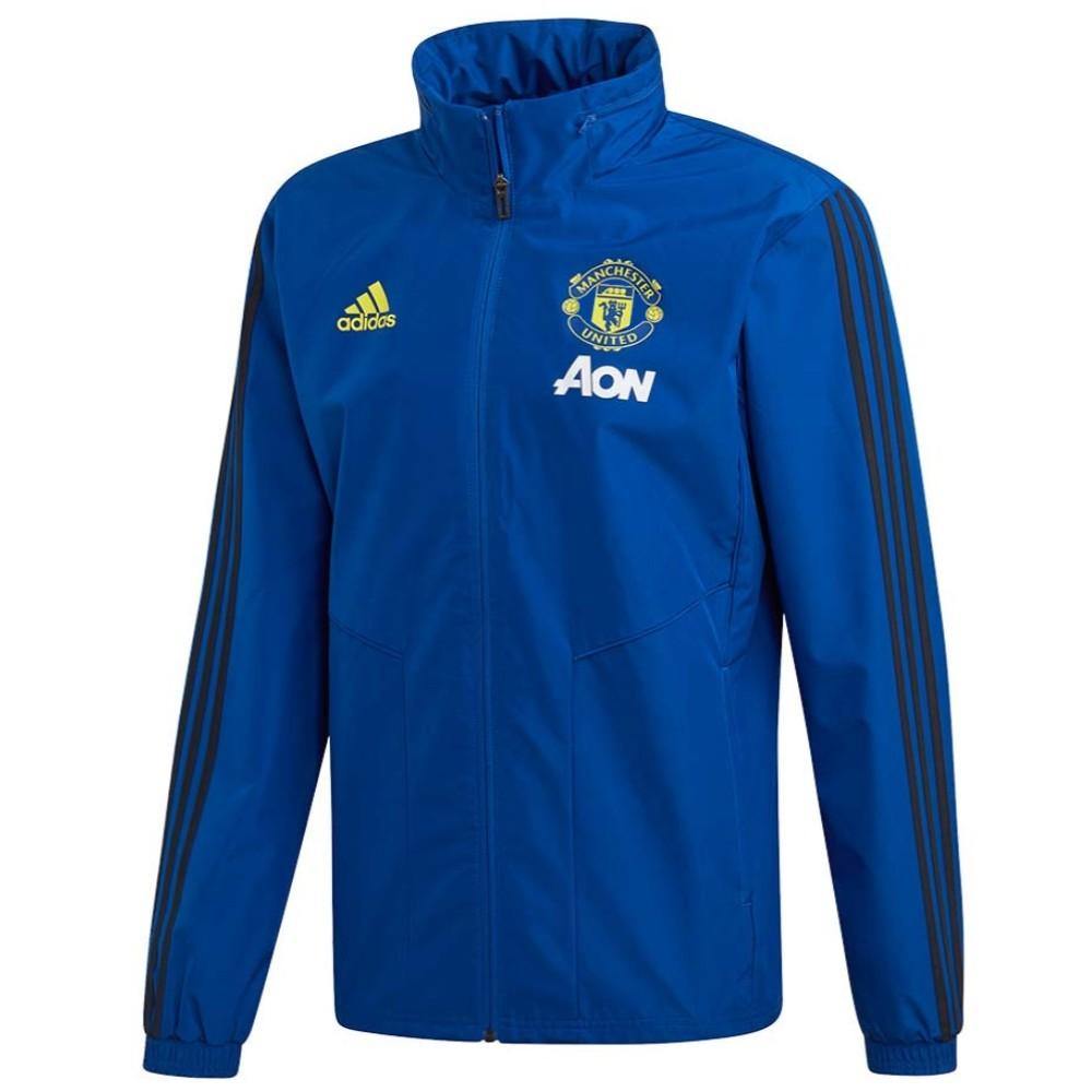 Manchester United soccer blue training rain jacket 2019/20 - Adidas