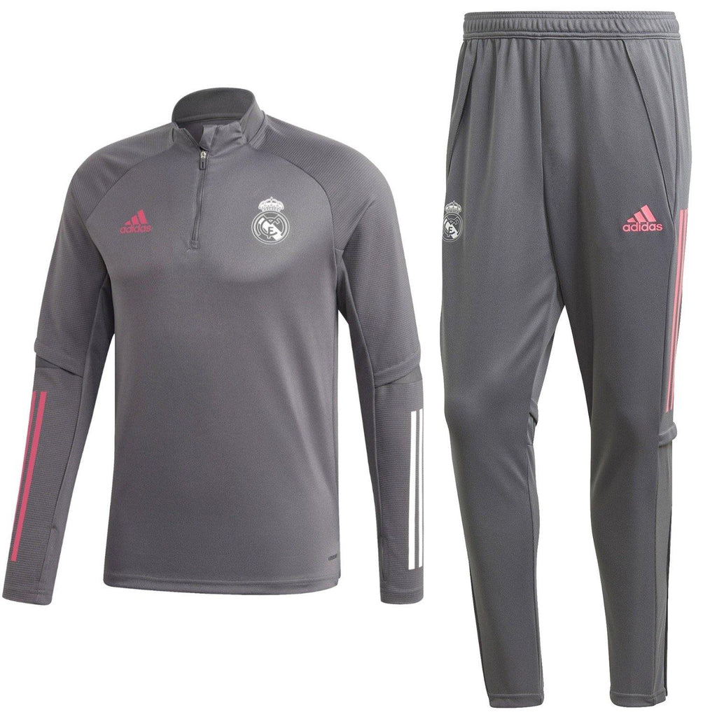Real Madrid soccer grey technical training tracksuit 2020/21 - Adidas
