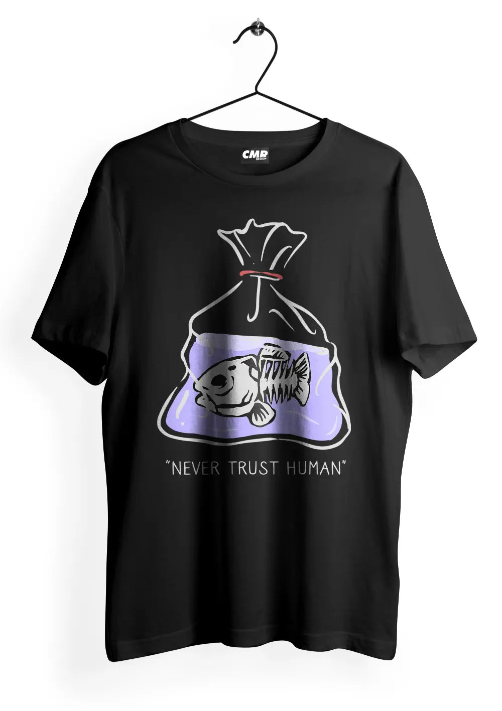 T-Shirt Maglietta Never Trust Human Urban Oversize-0